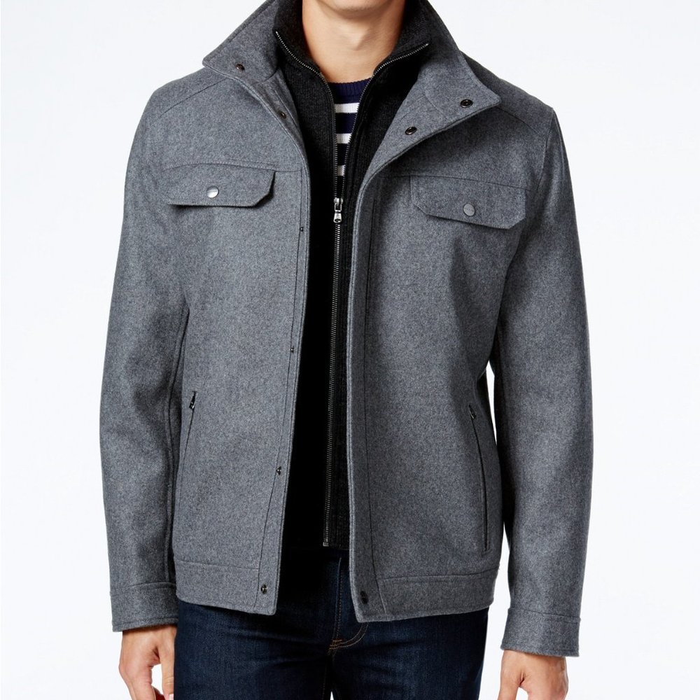 Michael Kors Wool-Blend Layered Military Coat